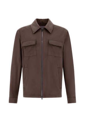 Herno suede-effect jacket - Brown