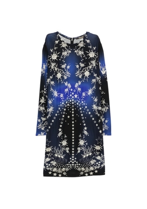 Roberto Cavalli Vintage 2010s floral-print long-sleeves midi dress - Blue