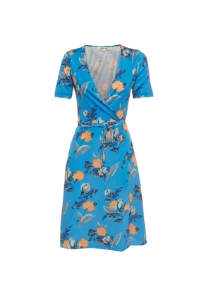 Diane Von Furstenberg Vintage floral-print wrap mini dress - Blue