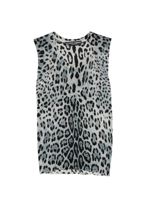 Dolce & Gabbana Pre-Owned 1990s leopard-print sleeveless top - White