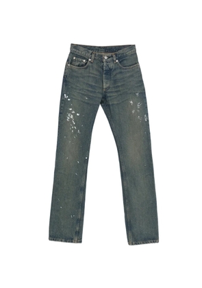 Helmut Lang Pre-Owned 2000s paint-splatter jeans - Blue