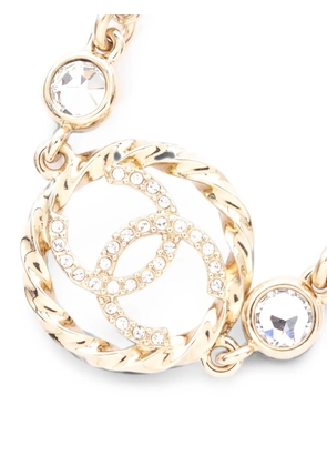 CHANEL Pre-Owned 1986-1988 Coco Mark rhinestone necklace - Gold