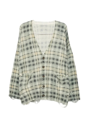 R13 plaid-check cardigan - Green