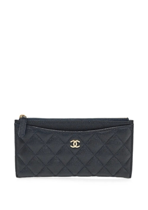 CHANEL Pre-Owned 2018-2019 CC quilted leather wallet - Blue