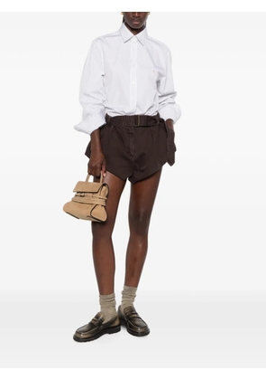 Moschino striped embroidered-goose shirt - White
