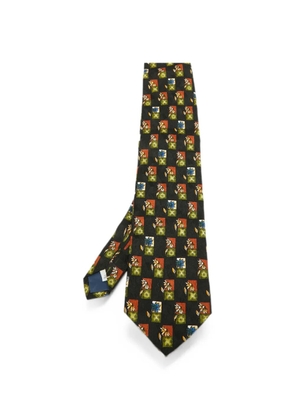 Givenchy Pre-Owned geometric floral-print tie - Black