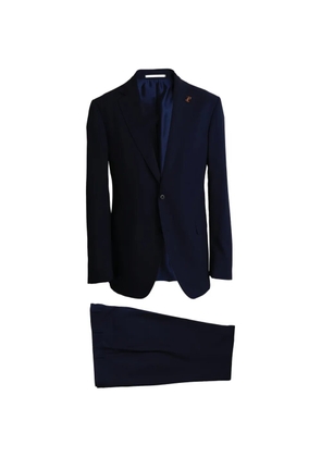 Pal Zileri logo-pin single-breasted suit - Blue