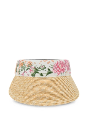 Ferragamo Spring-print straw visor - Neutrals