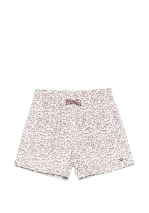 Emporio Armani monogram-print drawstring swim shorts - Pink