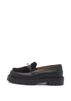 Hermès Pre-Owned Icone shearling-trim loafers - Black