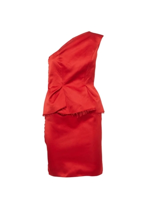 Lanvin Pre-Owned Les 10 ans one-shoulder peplum mini dress - Red