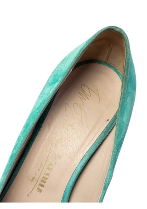 Le Silla 2024 suede platform peep-toe pumps - Green