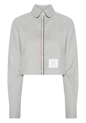Thom Browne rounded-collar cotton cropped shirt - Grey