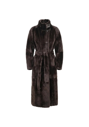 Brunello Cucinelli belted shearling coat - Brown
