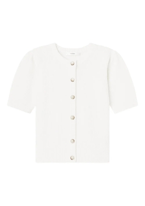 FRAME ribbed short-sleeve cardigan - Neutrals