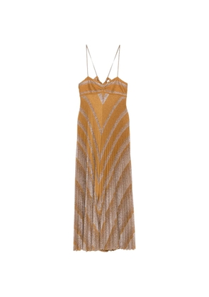 Forte Forte pleated metallic-effect maxi dress - Yellow