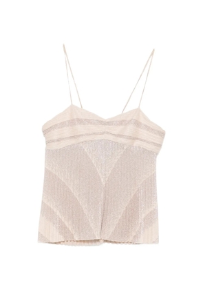 Forte Forte Il Plissé pleated metallic-effect top - Neutrals