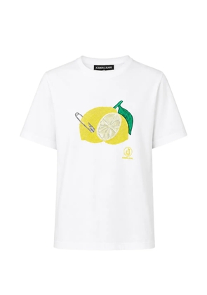 Iceberg lemon-print safety-pin T-shirt - White