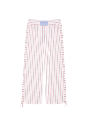 Iceberg vertical-stripe drawstring trousers - White