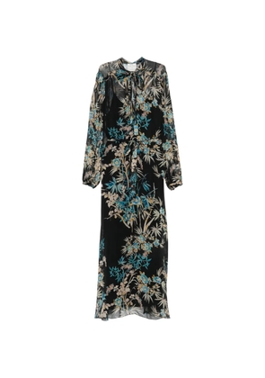 Forte Forte floral-print tie-neck dress - Black