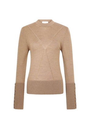 Rabanne button-cuff long-sleeve T-shirt - Brown