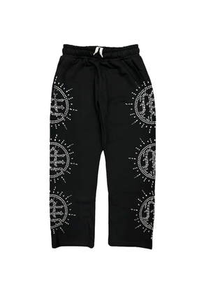 Mixed Emotion rhinestone-embellishment track pants - Black