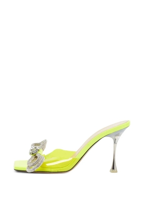 MACH & MACH Double Bow crystal-embellished sandals - Green