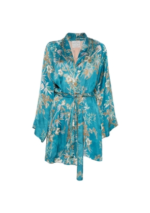 Forte Forte floral-print belted jacket - Blue