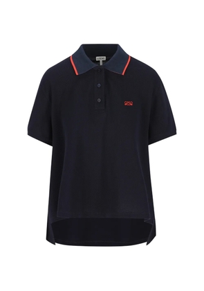LOEWE Anagram-embroidered polo shirt - Blue