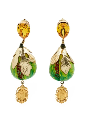 Dolce & Gabbana Pre-Owned crystal fig-shaped clip-on earrings - Gold