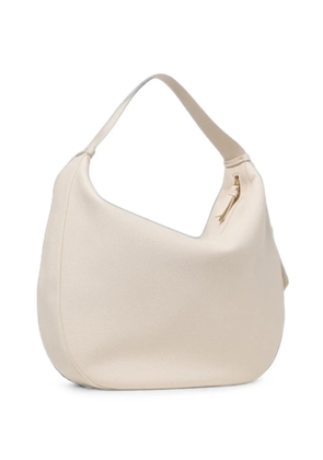 Emporio Armani pebbled logo-plaque shoulder bag - White