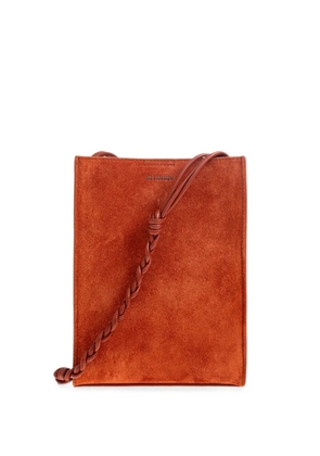 Jil Sander mini Tangle braided-strap suede shoulder bag - Orange