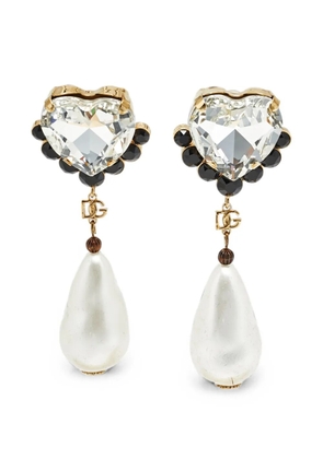Dolce & Gabbana Pre-Owned crystal faux-pearl earrings - Gold