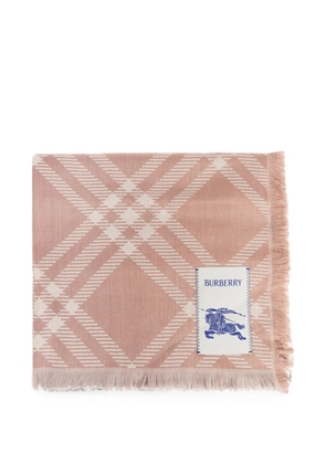 Burberry check frayed scarf - Pink