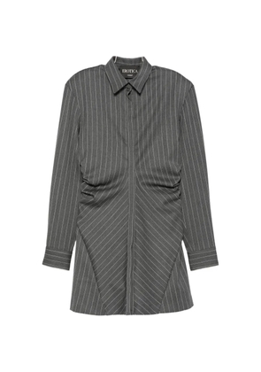 DONDUP pinstripe-pattern ruched-detailing mini dress - Grey