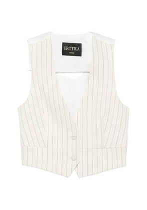 DONDUP pinstripe-pattern cropped waistcoat - Neutrals