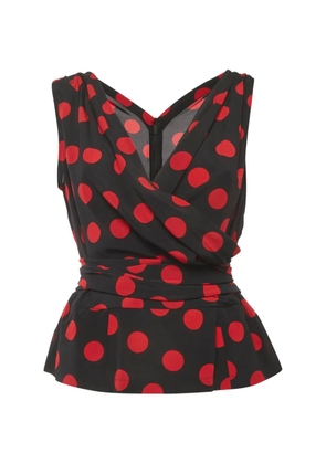 Dolce & Gabbana Pre-Owned polka-dot wrap top - Black