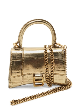 Balenciaga Pre-Owned mini Hourglass croc-embossed tote bag - Gold