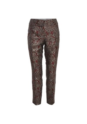 Dolce & Gabbana Pre-Owned floral-jacquard straight-leg trousers - Red
