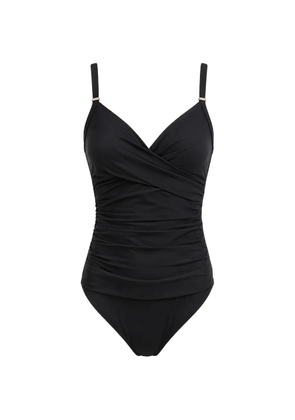 DKNY twist-front ruched swimsuit - Black
