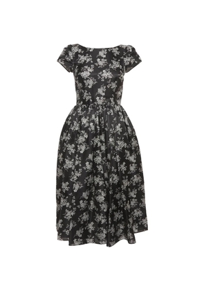 Dolce & Gabbana Pre-Owned floral-print gathered midi dress - Black