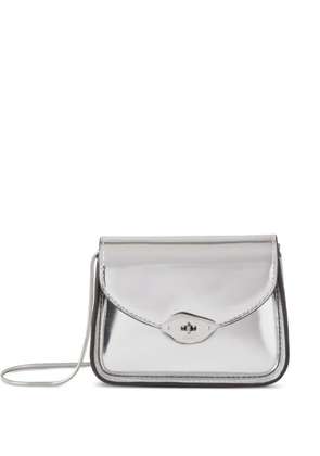 Mulberry mini Lana metallic flap cross body bag - Silver