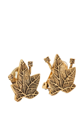 Oscar de la Renta Pre-Owned leaf clip-on earrings - Gold
