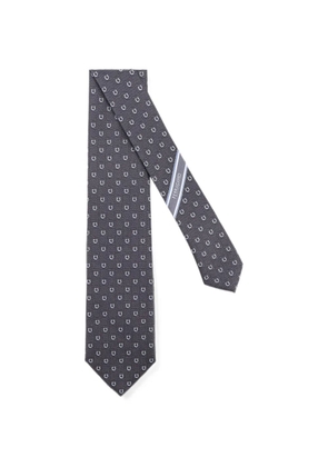 Ferragamo Gancini jacquard silk tie - Grey
