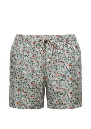 MC2 Saint Barth Ibiza-print drawstring swim shorts - Neutrals