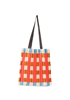 MULTITUDES BAGS pleated checked tote bag - Orange