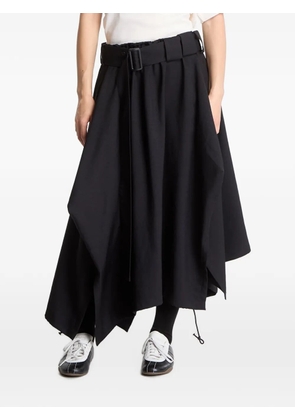 Y-3 Sport Uniform asymmetric-hem midi skirt - Black