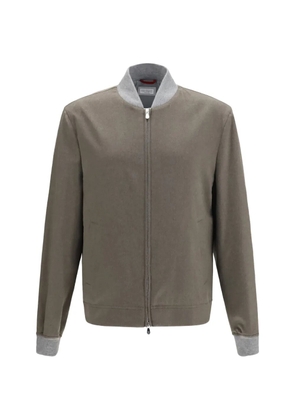 Brunello Cucinelli zip-fastening bomber jacket - Brown