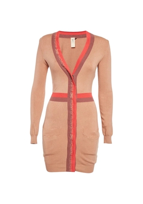 Elisabetta Franchi knit contrast-detail mini dress - Brown