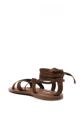 Miu Miu lace-up crossover-strap sandals - Brown